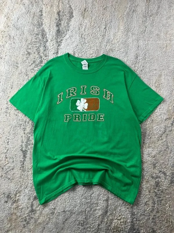 Vintage Gildan Irish Pride Green Graphic Tshirt Size L
